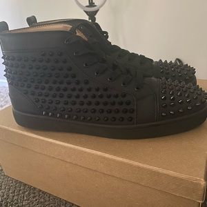 Christian Louboutin | Louis Flat Calf/Spikes High-Top Sneakers Black  EU 44